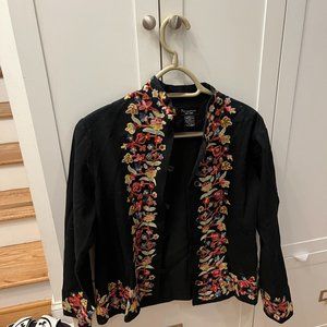 Persaman Embroidered Floral Blazer